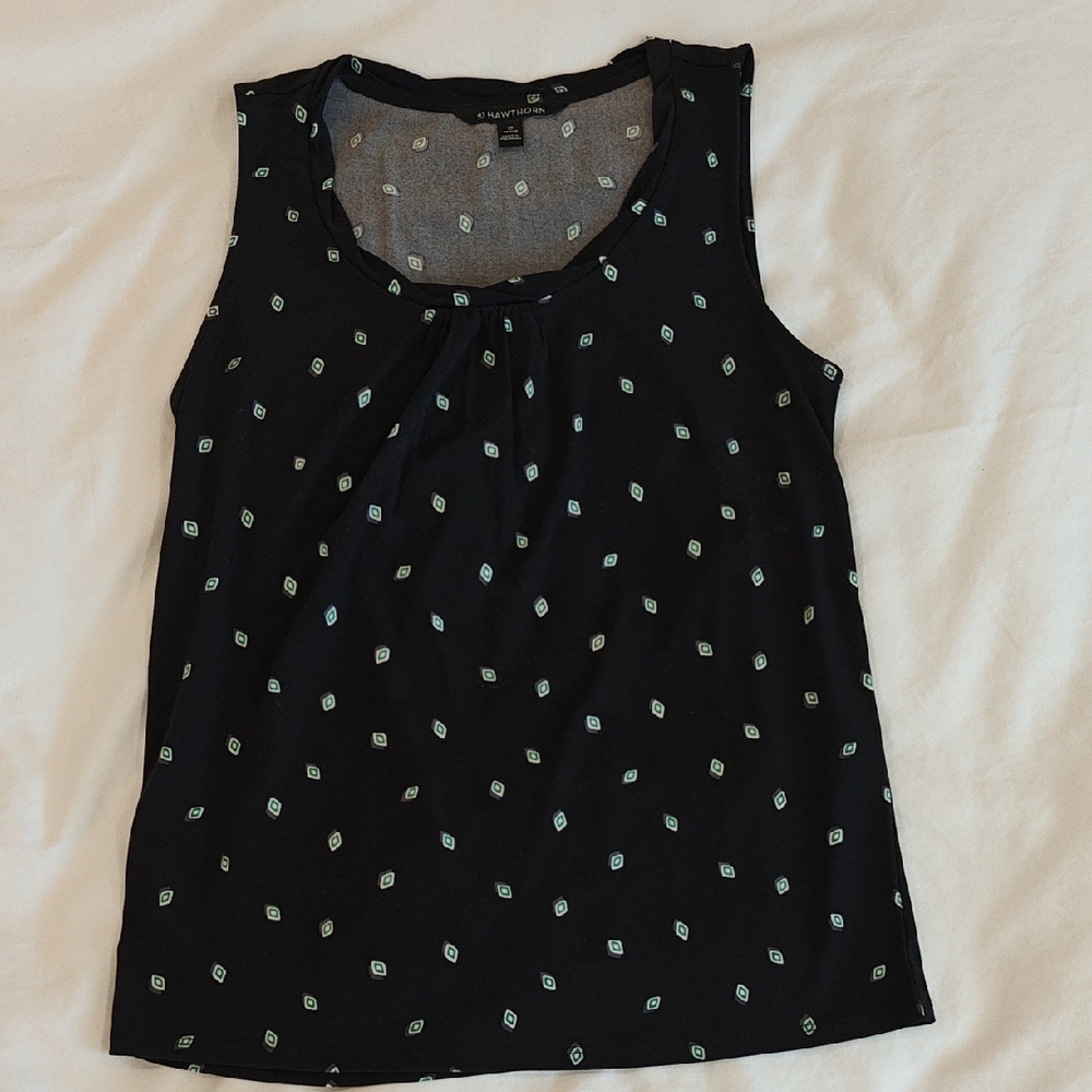 Black Tank Top with Green Design